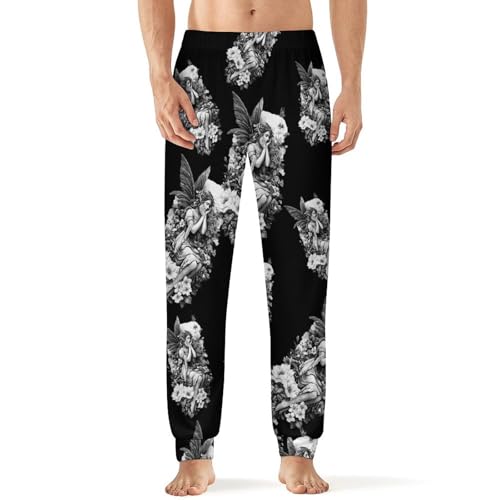 Elfs Fairys Butterflys Florals Men's Pajama Pants Lounge Pant Sleepwear PJ Bottoms