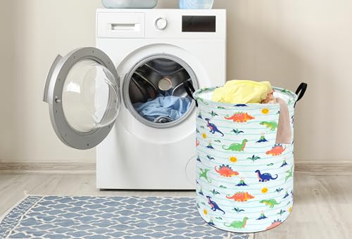 Image of Round Laundry Basket Storage Bins Nursery Hamper Gift Baskets for Home,Office,Home Decor