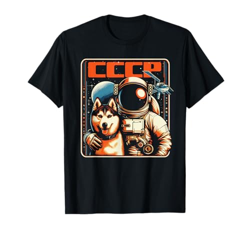 CCCP Unión Soviética Perro Laika en el espacio Camiseta