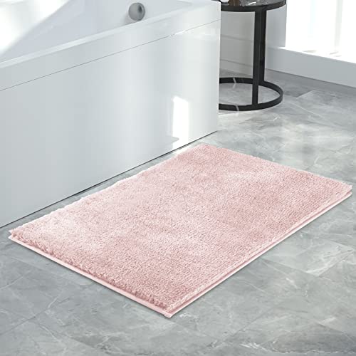 Yimobra Fluffy Bathroom Rug, Plush Soft Comfortable Bath Mats, Super Water Absorbent, Easier To Dry, Machine Wash, Non Slip Shaggy Durable Thick For Floor Mat, 17 X 24 Inch, Pink #TOP7