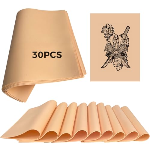 30 Pack Fake Skin for Tattoo Practice, 7.5'x5.6' ReelSkin Sheets, Realistic Reusable Tattoo Practice...