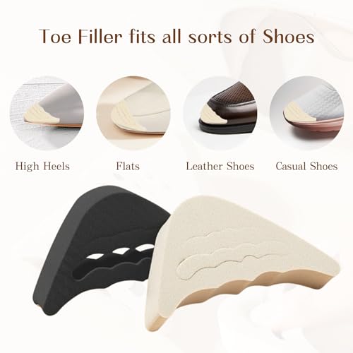 Plantillas ajustables para zapatos, 4 pares, negro y beige miniatura 2