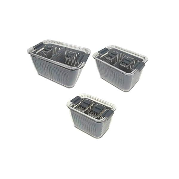 Kitchen Spaces Colander Stackable Food Storage Bin, Variety Pack Mini Fridge