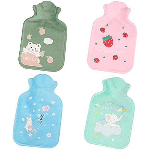 duisoad Mini hot Water Bottle, Hot Water Bag, Miniature Hot Water Bottle with Soft Plush Cover for The Relief of Sore Muscles and Menstrual Pain, 200 ML Cover