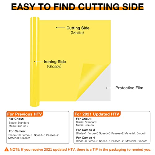 Htvront Htv Vinyl Rolls Heat Transfer Vinyl - 12" X 8Ft Yellow Htv Vinyl For Shirts, Iron On Vinyl For All Cutter Machine - Easy To Cut & Weed For Heat Vinyl Design (Yellow) #TOP4