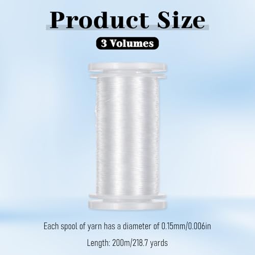 3 unidades de hilo invisible de nylon 200m 0.15mm miniatura 2