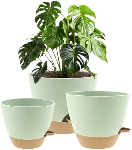 Vasos autoirrigáveis de 20/9/25 cm, vaso de flores de plástico co...