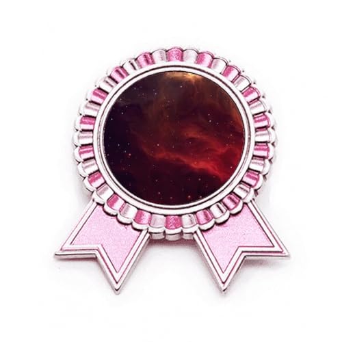Broche nébuleuse rose et métal noir taille M pour vêtement femme