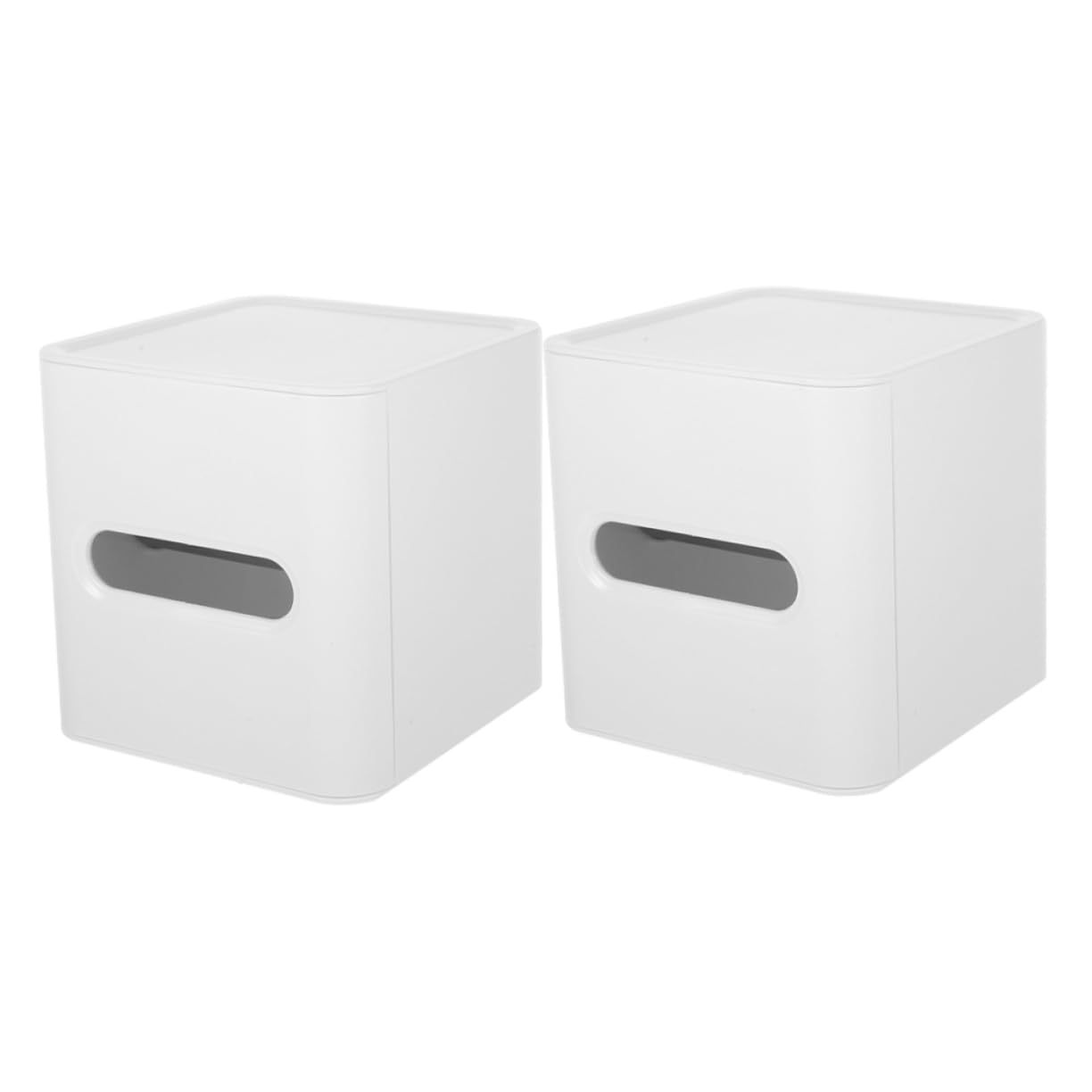 SOLUSTRE 2pcs Tissue Box Cover Tissue Cube Box Holder Napkin Facial Paper Dispenser Organizer for Bathroom Vanity Countertop Home Office