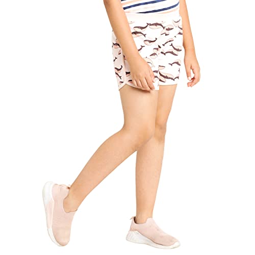 Image of Real Basics Premium Cotton Shorts for Girls - Regular Fit Printed Girl Shorts (Pack of 4)