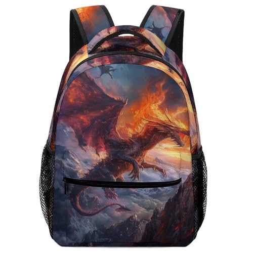 Cartables enfants dragon de flamme pour soulager le dos avec style unique