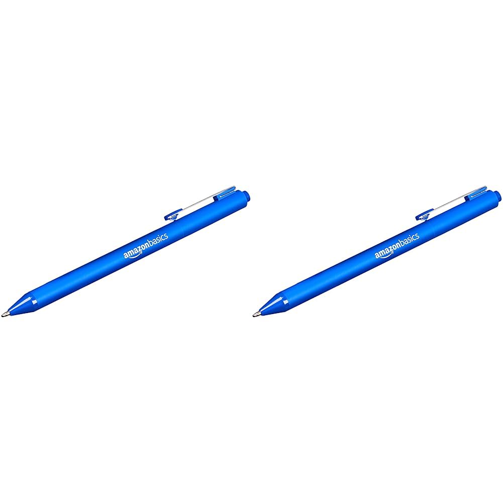 Amazon Basics Retractable Ballpoint Pen - Blue - 24-Pack