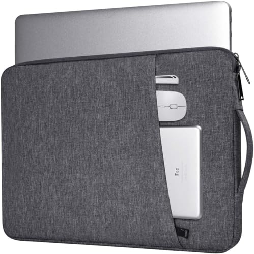 Image of Saco Laptop Sleeve for 15.6 Inch - Slim Shockproof Case with Zipper Pocket, Protective Travel Laptop Bag for MacBook Air /Pro, HP, Dell, Lenovo, Acer - Grey