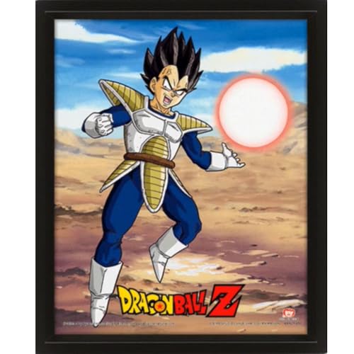 Pyramid International – Cadre lenticulaire 3d - Vrai effet de mouvement et de profondeur – Dragon ball z - Son goku vs vegeta – Idée cadeau anniversaire...