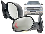 APA Replacement for Power Folding Mirror for 2009-2013 SILVERADO SIERRA YUKON TAHOE SUBURBAN 2007-2008 AVALANCHE with Signal Puddle Memory Textured Cover Passenger and Driver Pair