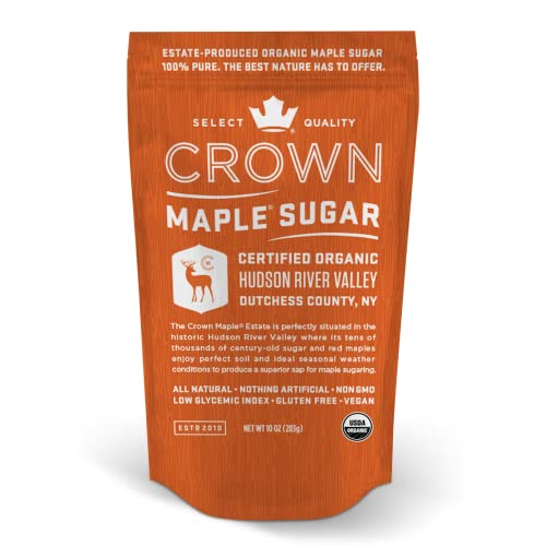 Crown Maple Organic Maple Sugar, 10 Oz, No Additives, All Natural, Light Colored Sugar, Small Batch Aritsan Sweetener #TOP7