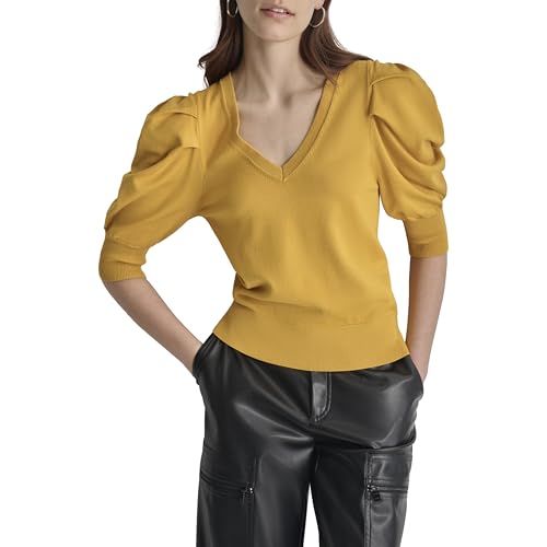 DKNY Women's Workwear V Neck Knit Sweater