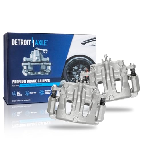 Image of Detroit Axle - 2 Front Brake Calipers for Kia Sedona Hyundai Entourage | Left and Right Brake Calipers with Brackets Assembly Replacement