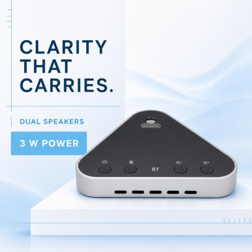 Image of Bluetooth Conference Speaker and Microphone, Bluetooth Speakerphone for Small Meeting Room，Wireless Conference Speaker 360Voice Pick up with Noise Cancellation Mics for Computer /Laptop