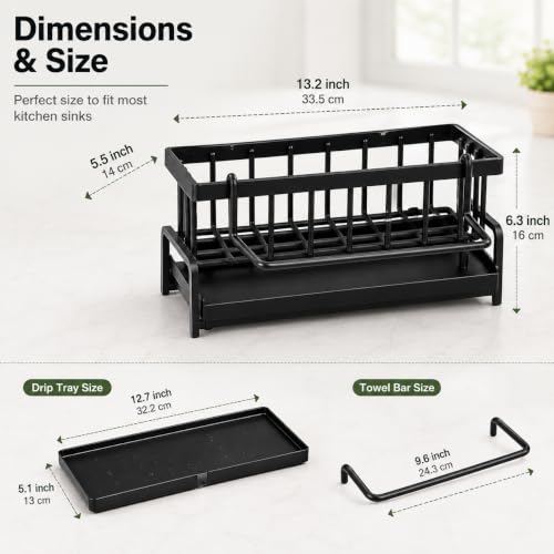 Image of TAZLYN Stainless Steel kitchen sink soap holder stand for kitchen organizer