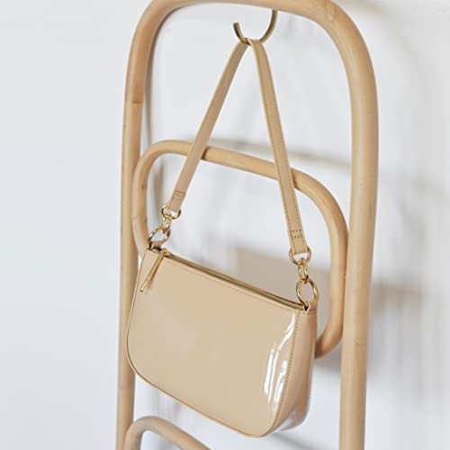 Bolso de hombro para mujer piel sintética brillante miniatura 3