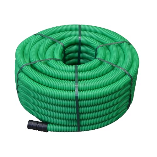 Jardibric - Gaine Annelée en Polyéthylène (PE) Verte - Protection de Câbles Téléphoniques Ø40 mm x 25 m