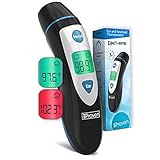 Temporal and Ear Thermometer, Ideal for Adults, Kids, Children and Babies, Accurate Medical Infrared Readings, Digital Forehead Thermometer, iProven DMT-489 Fever Thermometer (Black)