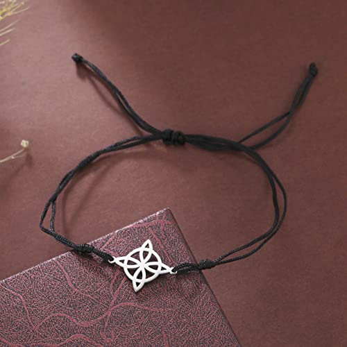 Dreamtimes Trendy Witch Knot Charm Bracelet Celtics Bracelet Geometric Women Female Stainless Steel Witchcraft Chain Bracelet Wiccan Jewelry for Women Vintage Om Yoga Bracelet2