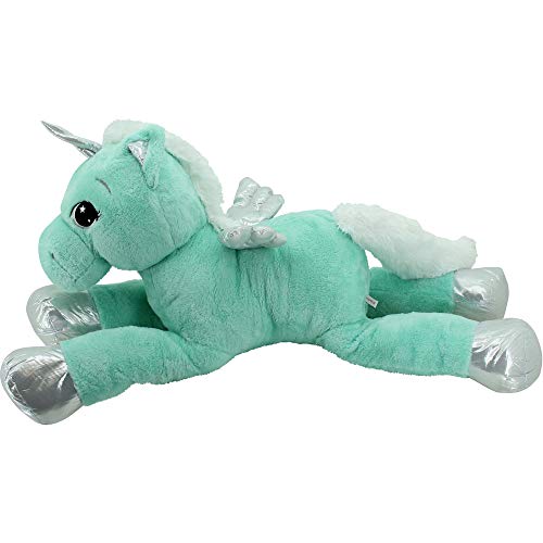 Sweety Toys 11957 Einhorn Plüschtier Kuscheltier 115 cm türkis-Mint liegend