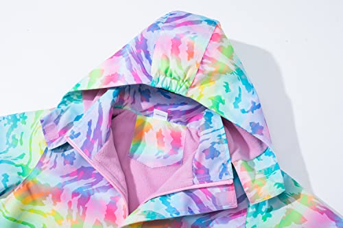Image of MGEOY Kids Rain Jacket, Waterproof Lightweight Hooded Windbreaker for Boys Girls 4-14Y