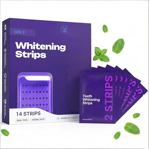 Viralaluna Whitening Strips Viralaluna Purple Teeth Whitening Strips Surface Stain Reduction Gentle Formula Safely Protects Tooth Enamel (14 Strips)
