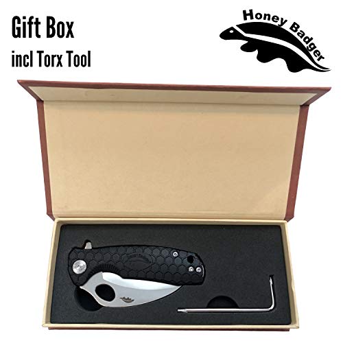 Honey Badger Serrated Edge Claw Folding Pocket Knife, Medium, Black