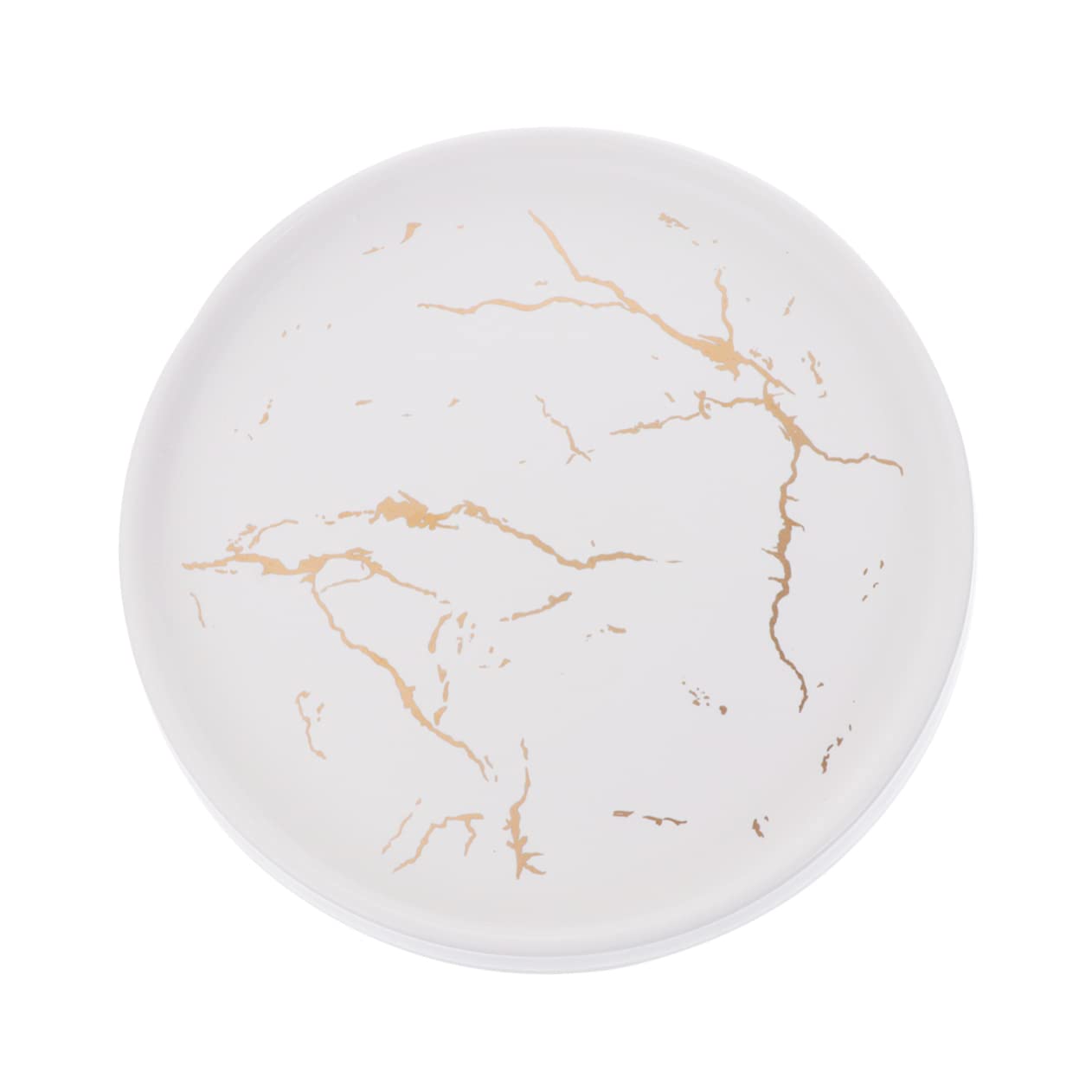 Plateau Rond Élégant En Céramique À Motif De Marbre Pour Bijoux Et Bibelots