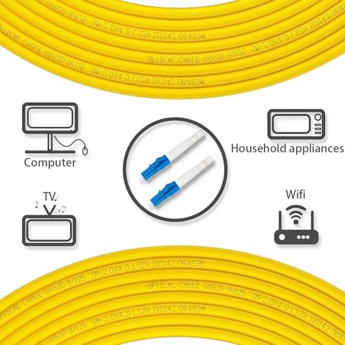 Image of BigPlayer 1.5 Meter LC to LC Fiber Optic Cable - Simplex Single Mode 9 /125 Jumper, FSMS LC /UPC to LC /UPC Connectors, Yellow - High-Speed Data Transfer