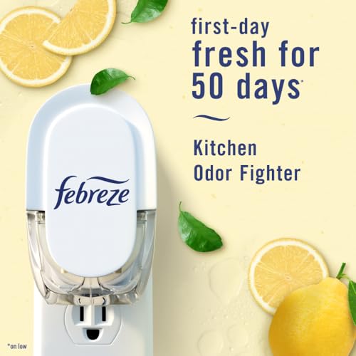 Image of Febreze Plug In Air Freshener, Odor-Fighting Scented Oil Refill, Kitchen Odor Fighter, 2 Refills