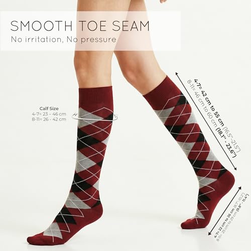 Image of Mysocks Unisex Knee High Long Socks Argyle