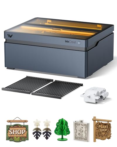 WECREAT Vision 40W Enclosed Laser Cutter and Engraver Machine with HD Smart Camera, Air Assist, Laser Bed, 600mm/s Batch Process Speed, Diode Desktop Laser Cutter for Wood, Acrylic, Metal, Leather