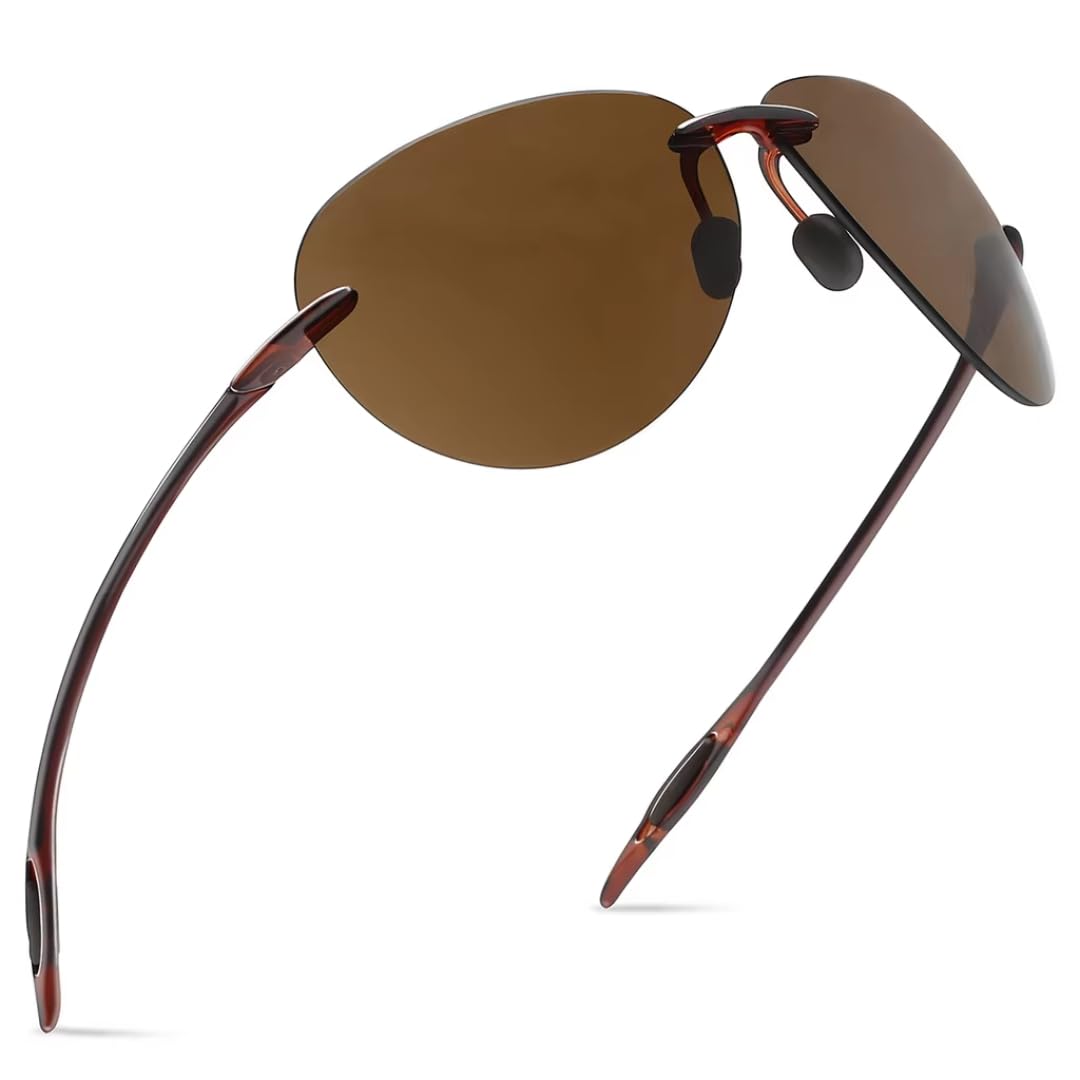 Gafas de sol para hombre, protección UV400, estilo moderno, sin montura, ovaladas, con montura TR90 para mujer.