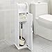 SoBuy® FRG135-W,Piantana portarotolo e portascopino 2 in 1, Mobile Bagno, Bianco, IT