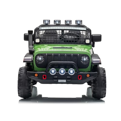 Hikole 24V Kids Ride on Car, 2 Seater Kids Electric Car w/Remote Control, 3 Speed, Music, Spring Suspension, LED Light,  - Additional View