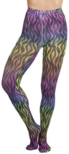 Image of ToBeInStyle Women's Vibrant Multicolor Animal Print Pantyhose Assorted Hosiery