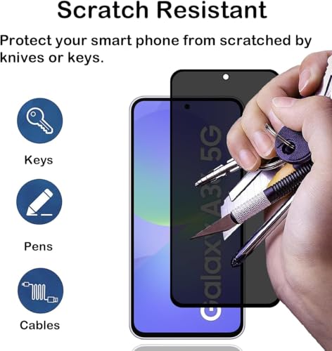 Image of ZARALA Privacy Tempered Glass Screen Protector for Samsung Galaxy A36 /A56 5G | Privacy Tempered Glass Guard Samsung Galaxy A36 /A56 5G - HD /Fingerprint Note Working /9H Hardness