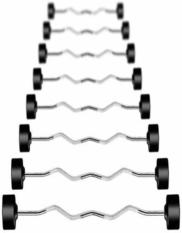 York Barbell 26160 York Rubber Fixed Pro Curl Barbell, 20 lb