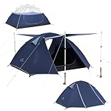 Naturehike Bleik - Tienda de campaña ultraligera para 2 personas, con 2 baldas para camping, senderismo y ciclismo (azul/2 personas)