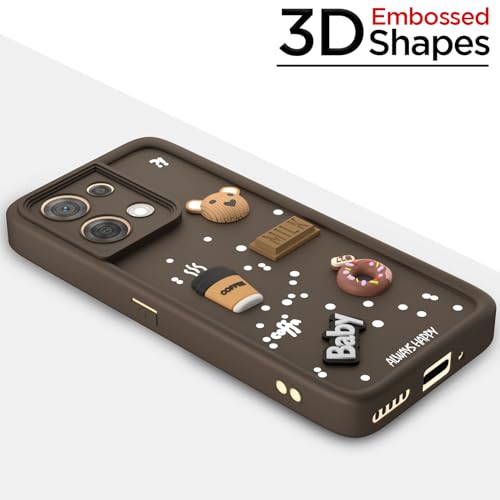 Image of Pikkme Back Cover for Oppo Reno 8 5G | Cute Fun Cartoon 3D Bear Silicone Full Body Protection Bumper Case (Brown)