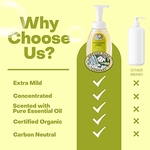Oregon Soap Company - Foaming Hand Soap, Hand Soap Refills And Self Foaming Liquid Hand Soap, Liquid Hand Soap Bulk For Hand Wash, Lemongrass Zinger, 8.3 Oz, 3 Pack #TOP5
