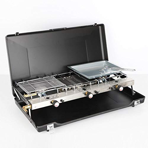 Campingkocher 2 Flammiger Gaskocher Camping Gaskocher 2-Flammig, Gas Kochfeld Gasherd Gas Kochplatte Zum Kochen Und Überbacken, Klappbar,