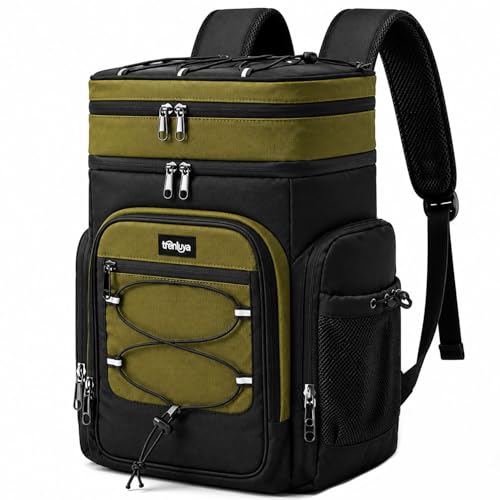 TRENLUVA Cooler Backpack Insulated Leakproof, 52 Cans Soft Lunch Ice Bag