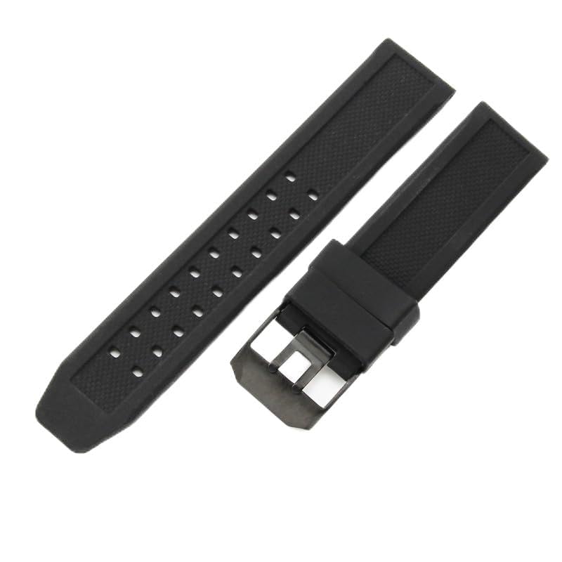 [Yiran] Luminox ルミノックス 純正バンド互換品 取付幅23mm 時計ベルト ラバーストラップ ネイビーシールズ ES 3050 3950 8800シリーズ用 (シルバーバックル)
