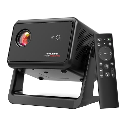 Image of E Gate i9 Pro-Max 4X Brighter Bluetooth Projector 4k Ultra HD,400 ISO Lumens & 840fc Mega Brightness, Full HD 1080p Native, 210 inch (534 cm) Screen | AV, VGA, HDMI, SD Card, USB, AUX, inbuilt Speaker